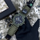 Годинник наручний Patriot 005 Тризуб золото Army Green Паракордовий ремінець Army Green + Коробка.