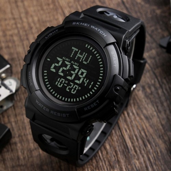 Skmei 1290BK All Black Smart Watch + Compass