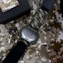 Годинник наручний Patriot 005 Тризуб золото Camo Green Паракордовий ремінець Camo Green + Коробка.