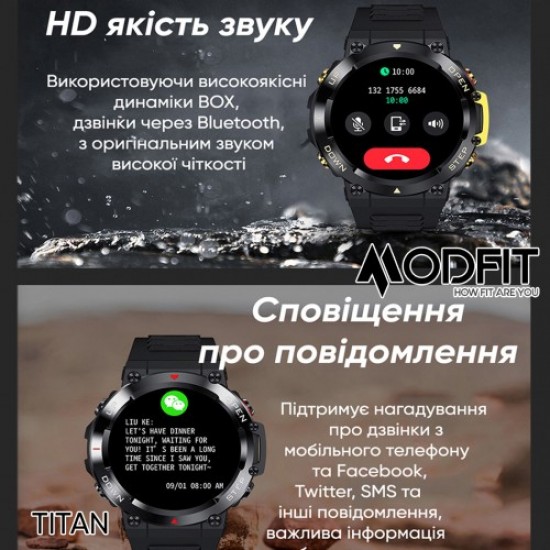 Розумний годинник Modfit Titan All Black 36 мм.