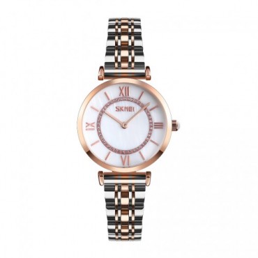 Skmei 9198TRGWTH-S Rose Gold-Silver-White Lady