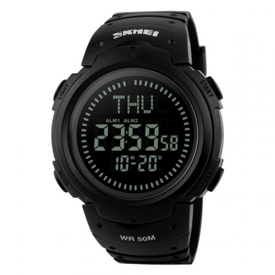 Skmei 1231BK All Black Smart Watch + Compass