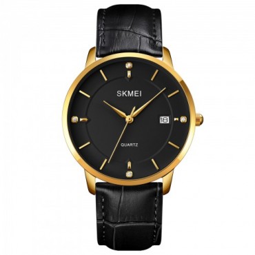 Skmei 1801LGDBK Gold-Black Leather