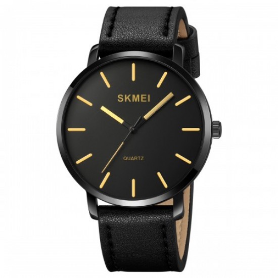 Skmei 1984LGD Gold-leather belt