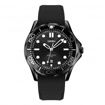 Skmei 9276PBKBK Black-Black Silicone Strap