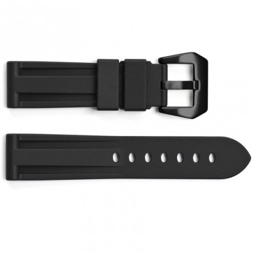 Ремінець для годинника 3001 Silicone Black-Black 24 мм.