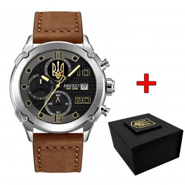 Awarder 016 Silver-Black-Brown Тризуб золото