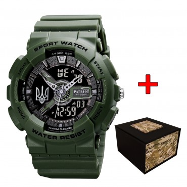 Patriot 005 Тризуб срібло Army Green + Коробка