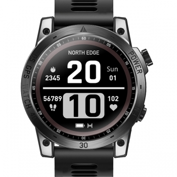 Розумний смарт годинник North Edge CrossFit GPS Black з компасом