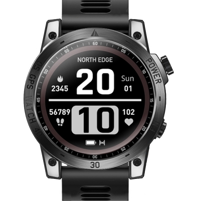Розумний смарт годинник North Edge CrossFit GPS Black з компасом